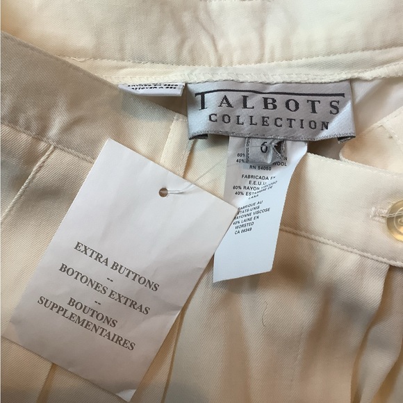 TALBOTS COLLECTION. NWT. SIZE 6. IVORY CREAMY WHITE DRESS PANTS - Picture 9 of 9